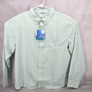 Coolibar Long Sleeve Mens Aricia Sun Shirt 2XL Misty Aqua‎ Light Green UPF 50+
